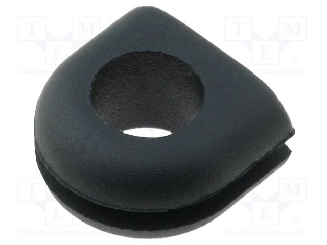 Grommet; Ømount.hole: 7.5mm; Øhole: 5.2mm; rubber; black