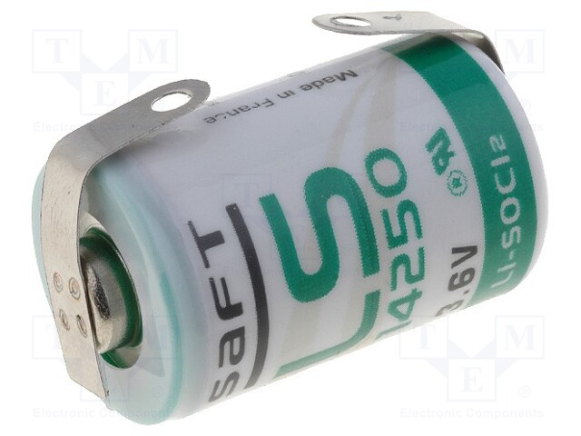 Battery: lithium; 3.6V; 1/2AA; soldering lugs; Ø14.5x25mm; 1200mAh