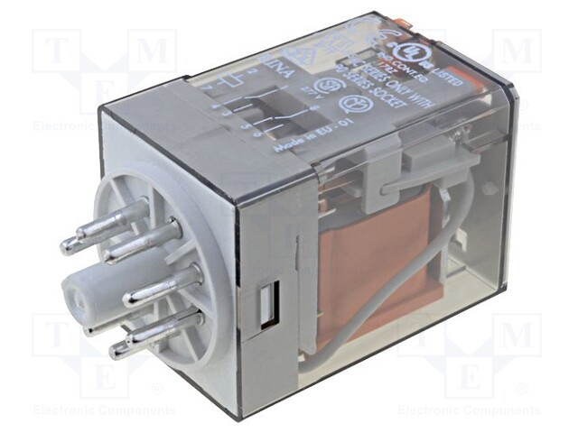 Relay: electromagnetic; DPDT; Ucoil: 110VAC; 10A/250VAC; 10A/30VDC