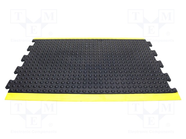 Anti fatigue mat; Width: 0.6m; L: 0.9m; Mat: rubber; Colour: black