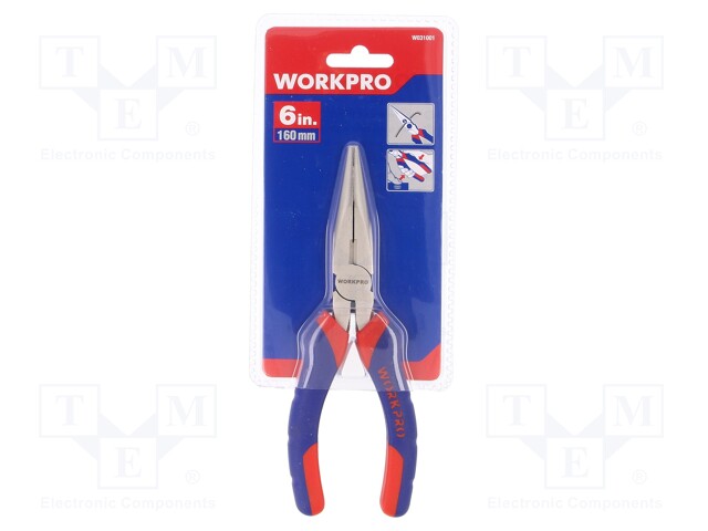 Pliers; half-rounded nose,universal; 160mm