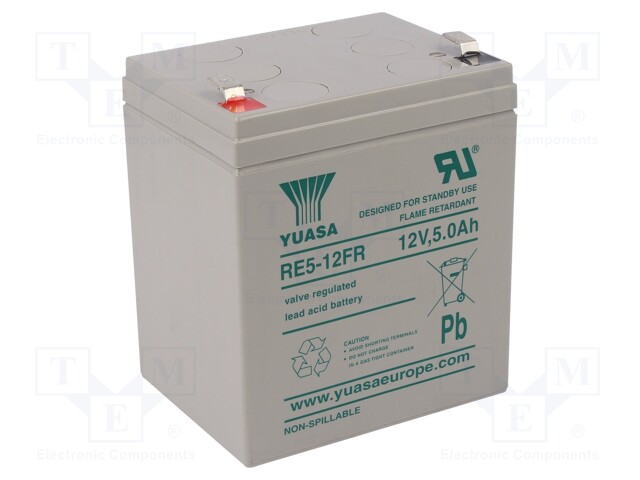 Re-battery: acid-lead; 12V; 5Ah; AGM; 90x70x106mm