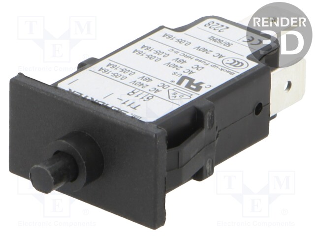 Circuit breaker; Urated: 240VAC; 48VDC; 3.3A; SPST; Poles: 1