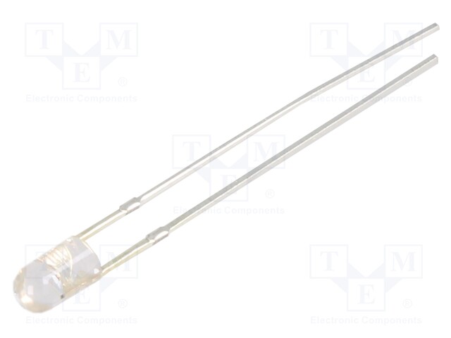 LED; 3mm; orange; 2180÷3000mcd; 30°; Front: convex; 12V; -30÷85°C