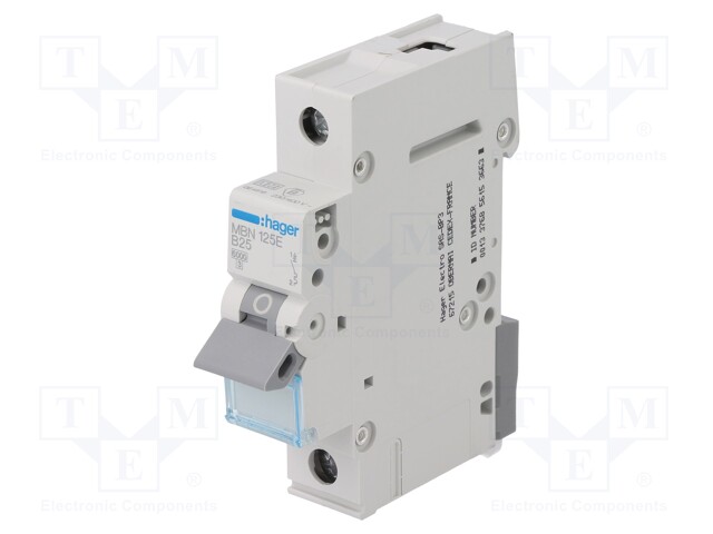 Circuit breaker; 230VAC; Inom: 25A; Poles: 1; DIN; Charact: B; 6kA