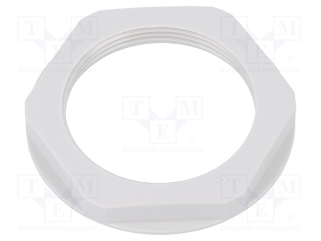 Nut; M40; polyamide; UL94V-2; 50mm; light grey; -20÷100°C