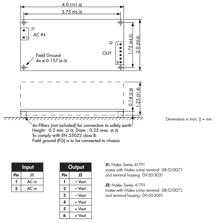 Power supply: switched-mode; 100W; 90÷132/187÷264VAC; OUT: 1; 6.7A