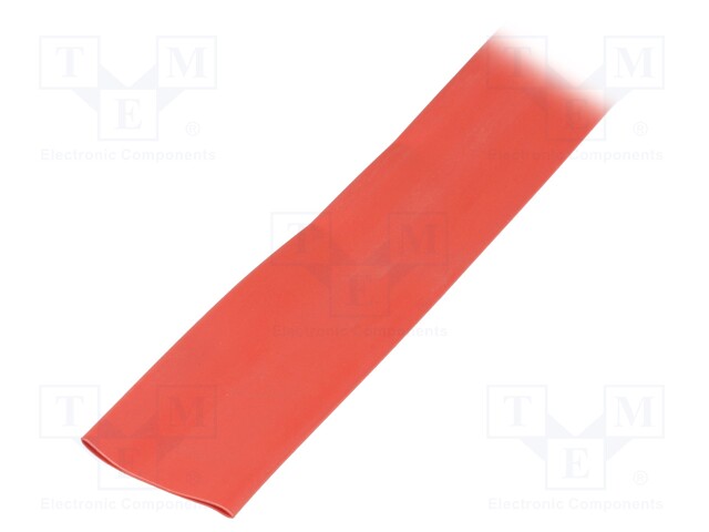 Heat shrink sleeve; glueless; 2: 1; 19mm; red; polyolefine; Len: 30m