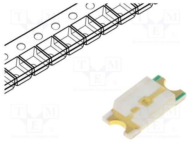 LED; SMD; 1206; green; 600÷1300mcd; 3.2x1.6x0.68mm; 120°; 2.8÷3.4V