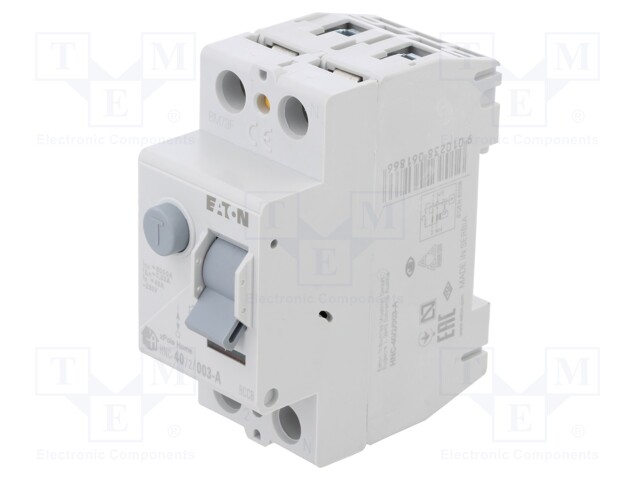 RCD breaker; Inom: 40A; Ires: 30mA; Max surge current: 250A; IP40