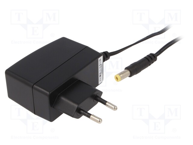 Power supply: switched-mode; voltage source; 12VDC; 1A; 12W; plug