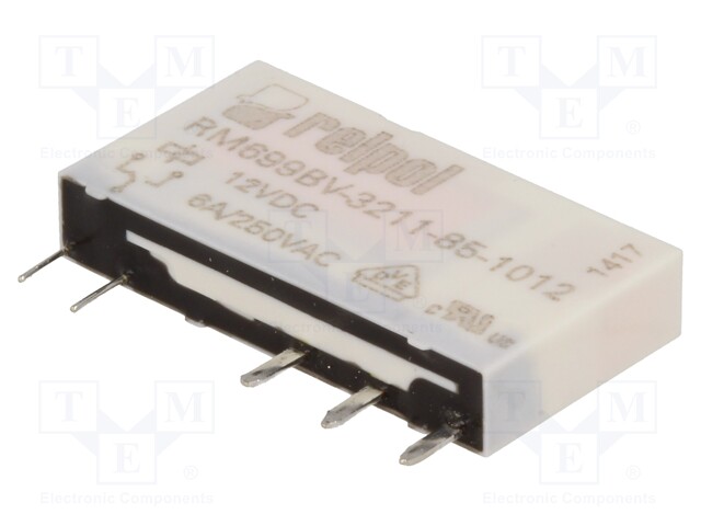 Relay: electromagnetic; SPDT; Ucoil: 12VDC; 0.05A/30VAC; 0.05A