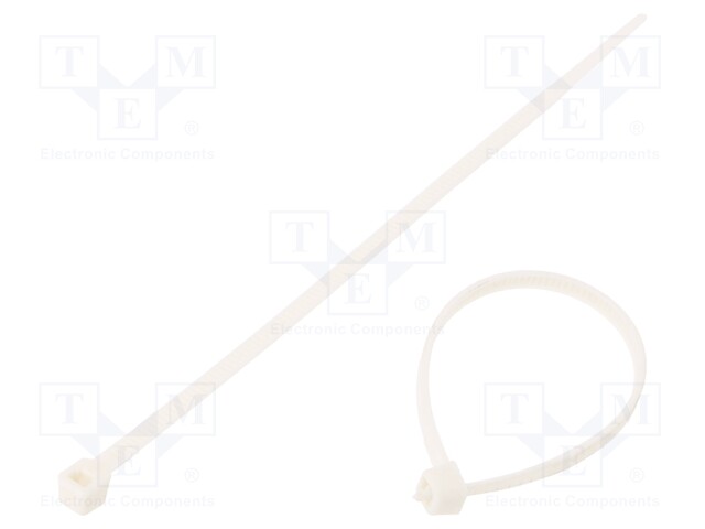 Cable tie; L: 100mm; W: 2.5mm; polyamide; 80N; white; Ømax: 20.5mm