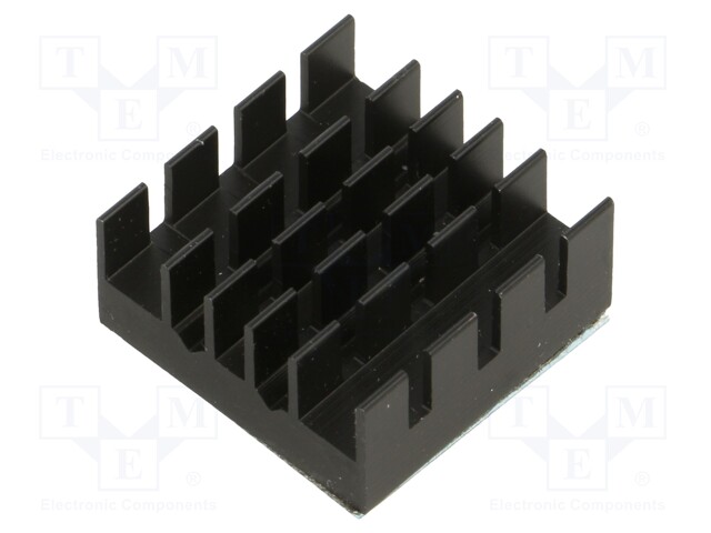 Heatsink: extruded; grilled; BGA; black; L: 21mm; W: 21mm; H: 9.5mm