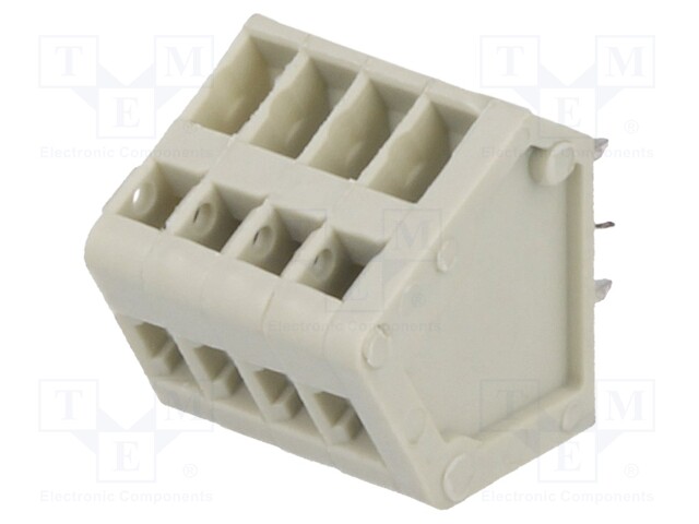 PCB terminal block; angled 45°; 2.5mm; ways: 4; on PCBs; 0.5mm2