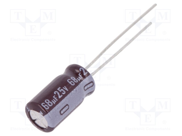 Capacitor: electrolytic; low impedance; THT; 68uF; 25VDC; ±20%