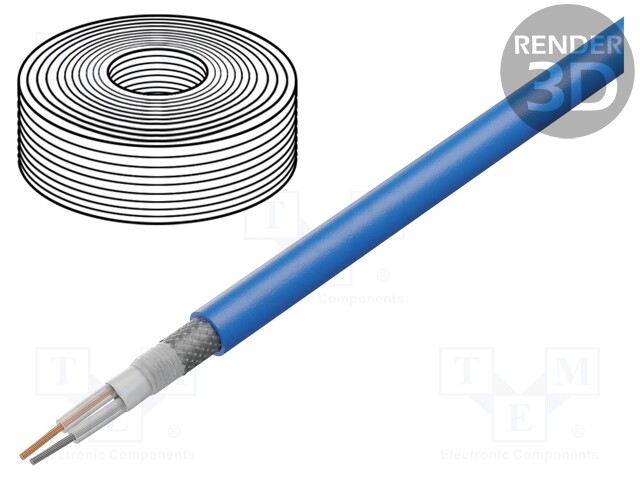 Wire: microphone cable; 2x0,35mm2; blue; OFC; PVC; -15÷70°C; Ø6.3mm