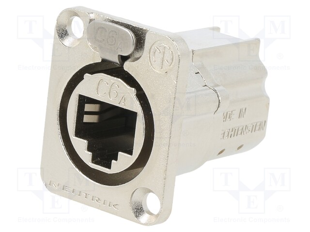 D-SHAPE CAT6A PANEL CONNECTOR SHIELDED FEEDTHROUGH