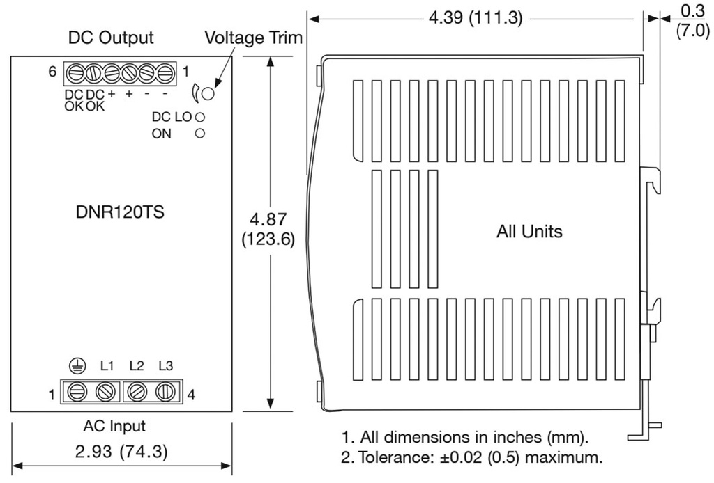 Power supply: switched-mode; 120W; 24VDC; 22.5÷28.5VDC; 5A; 800g