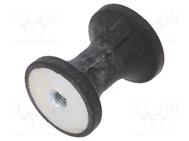 Vibration damper; M8; Ø: 40mm; rubber; L: 48mm; H: 8mm; 1088N; 91N/mm