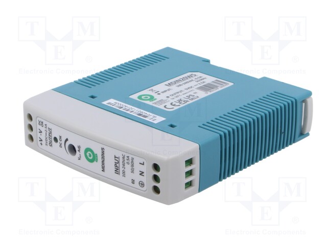 Power supply: switching; for DIN rail; 12.5W; 5VDC; 2.5A; OUT: 1