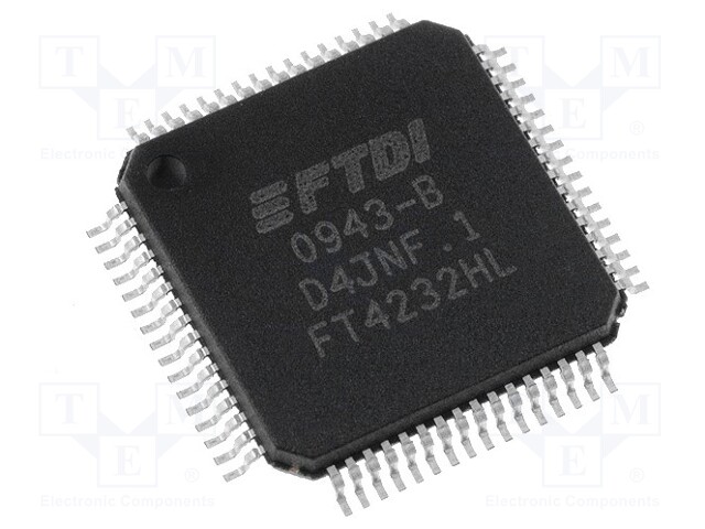 IC: interface; USB-UART x4, MPSSE x2; Hi-Speed; 3.3÷5VDC; LQFP64