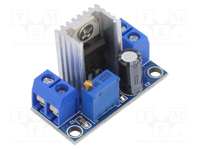 Converter: step down; LM317; Uin: 4.2÷40V; 35.6x16.8mm; 1.5A