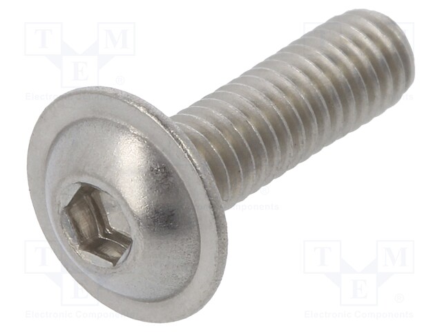 Screw; with flange; M4x14; Head: button; imbus; A2 stainless steel