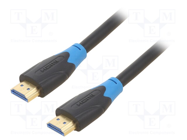 Cable; HDMI 2.0; HDMI plug,both sides; PVC; 5m; black; 30AWG