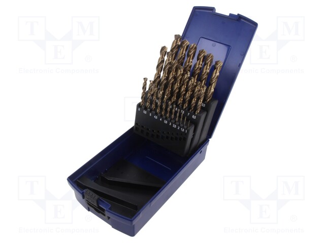 Drill set; for metal; high speed steel cobalt HSS-E; 25pcs.