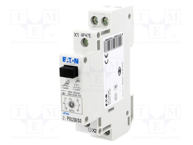 Module: pushbutton switch; 16A; Mounting: DIN; IP40; 250VAC; 230V