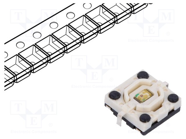 Microswitch TACT; SPST-NO; Pos: 2; 0.05A/12VDC; SMT; LED; red; 1.56N