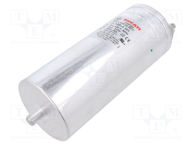 Capacitor: polypropylene; one phase; 100uF; Mounting: M12 screw