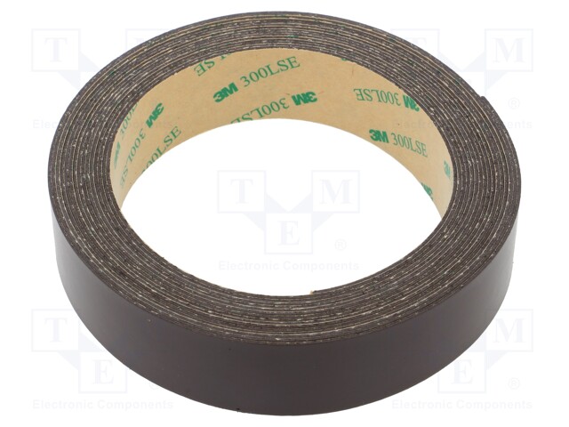 Tape: magnetic; W: 25mm; L: 5m; Thk: 0.84mm; acrylic; brown; -40÷71°C