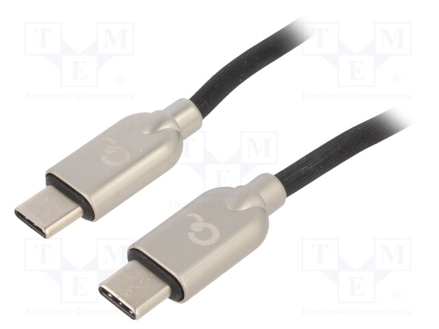 Cable; USB 2.0; USB C plug,both sides; 2m; black; 0.48Gbps; 60W