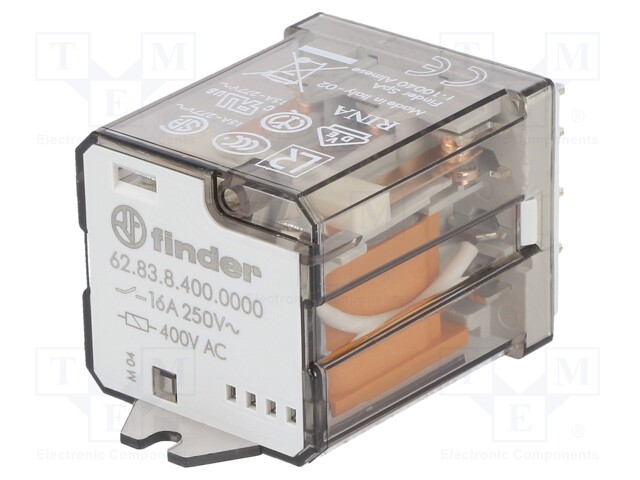 Relay: electromagnetic; 3PDT; Ucoil: 400VAC; 16A/250VAC; 16A/30VDC