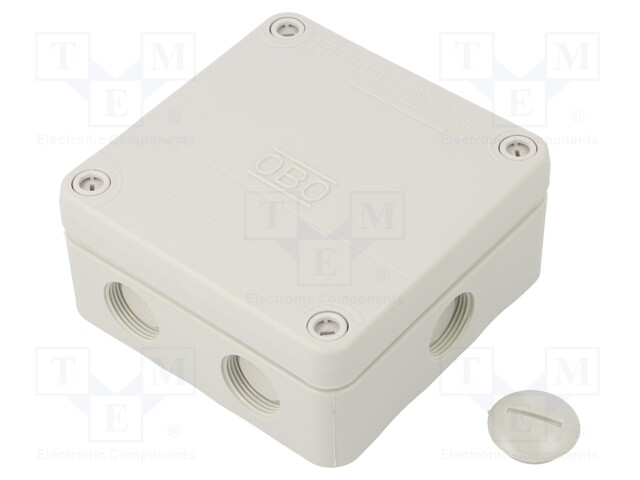 Enclosure: junction box; X: 110mm; Y: 110mm; Z: 51mm; polypropylene