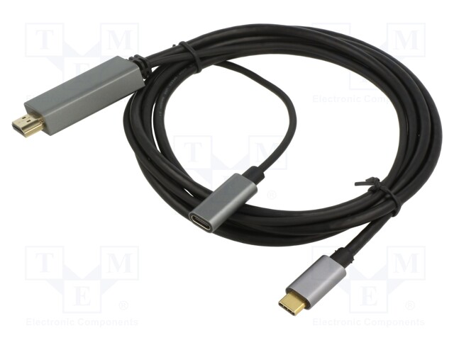 Adapter; USB 3.0,USB 3.1; gold-plated; black; PVC