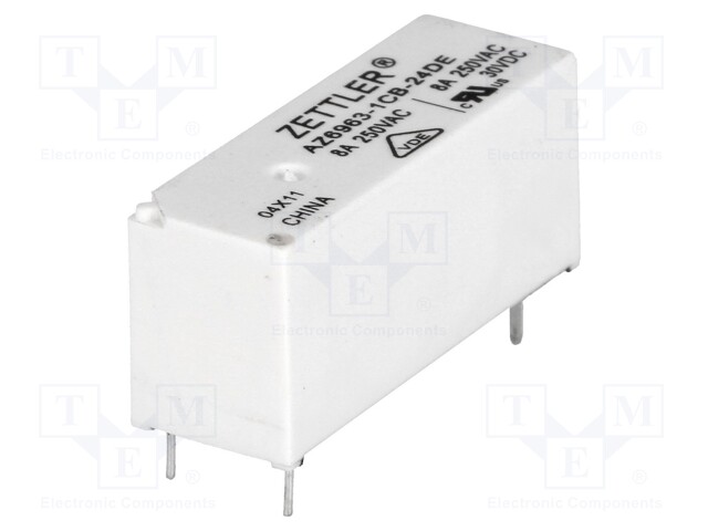 Relay: electromagnetic; SPDT; Ucoil: 24VDC; 8A/250VAC; 8A/30VDC; 8A