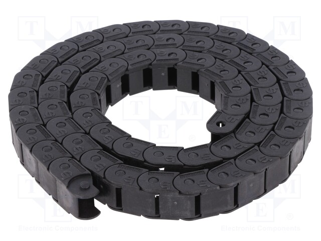 Cable chain; Series: Light; Bend.rad: 40mm; L: 1003mm; Colour: black