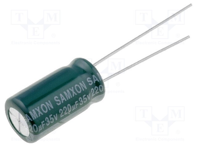 Capacitor: electrolytic; low impedance; THT; 220uF; 35VDC; Ø8x16mm