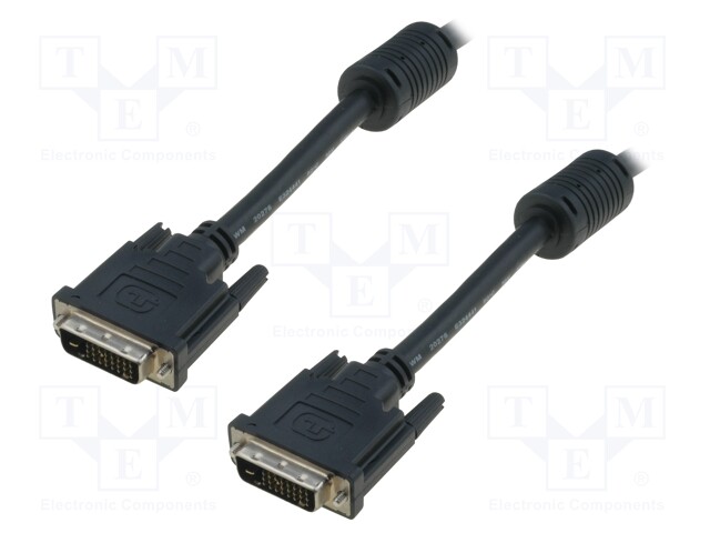 Cable; dual link; DVI-D (24+1) plug,both sides; 3m; black