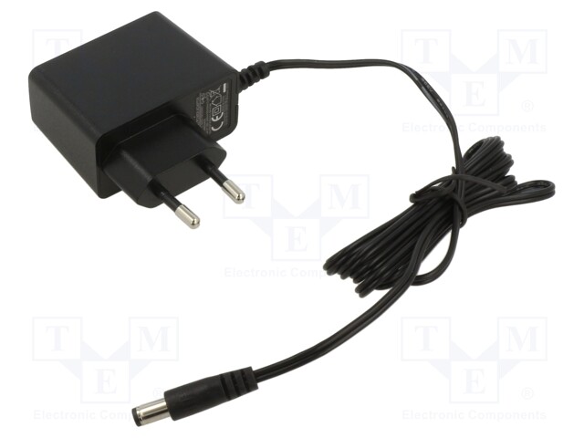 Power supply: switched-mode; constant voltage; 9VDC; 1A; 9W; plug