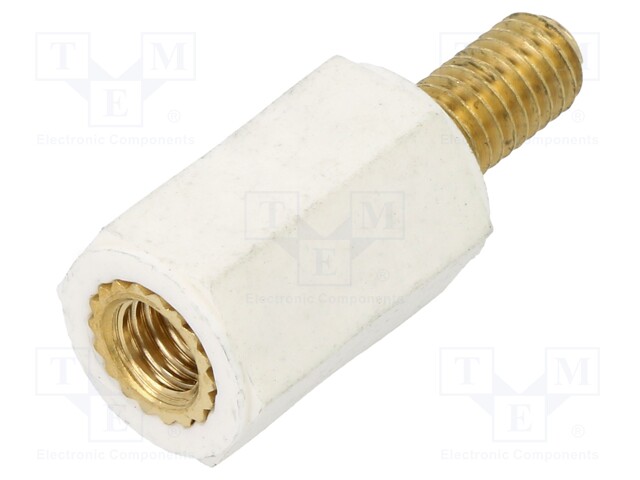 Insulating sleeve; hexagonal; M5; M5; L: 16mm; Spanner: 8mm; UL94V-2