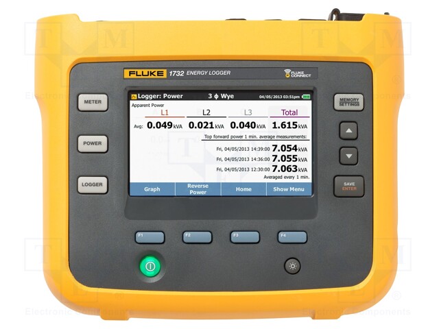 Three-phase power logger; Interface: USB A,WiFi; 198x167x90mm