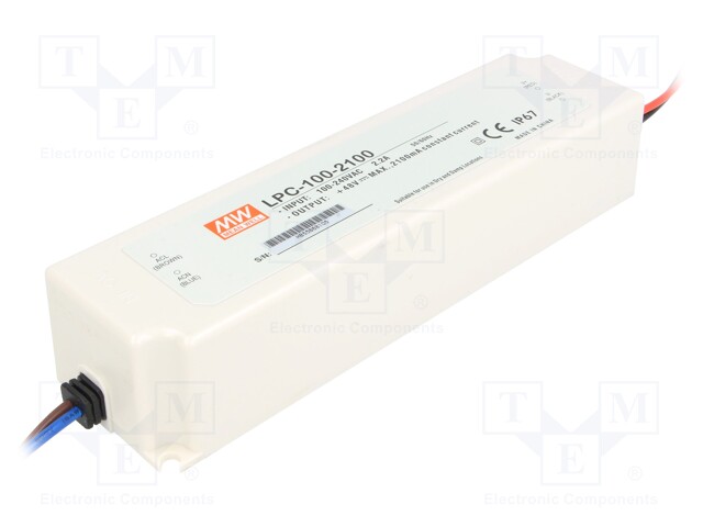 Power supply: switched-mode; LED; 100.8W; 24÷48VDC; 2100mA; IP67