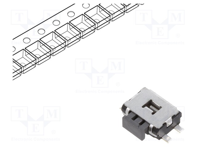 Microswitch TACT; SPST; Pos: 2; 0.05A/12VDC; SMT; none; 2.2N; 1.65mm