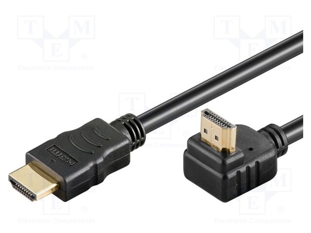 Cable; HDMI 1.4; HDMI plug,HDMI plug 270°; 5m; black