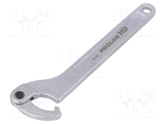 Key; hook; Chrom-vanadium steel; L: 202mm; Grip capac: 35÷50mm