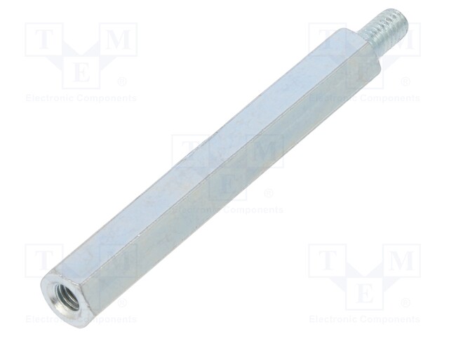 Screwed spacer sleeve; Int.thread: M4; 50mm; Ext.thread: M4; steel